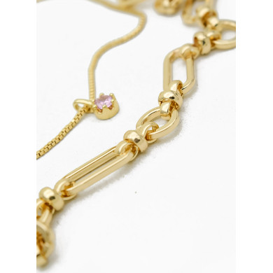 SET DE COLLAR / DOS CADENAS LAMINADAS EN ORO GARANTIZADAS  INCLUYE CADENA FRAMBUESA 2022