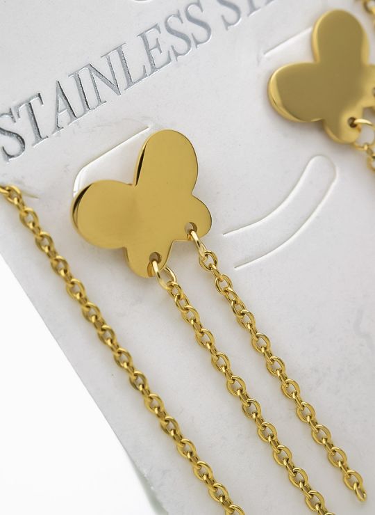 SET DE COLLAR, DIJE Y ARETES EN ACERO INOXIDABLE 316L  PARA DAMA INCLUYE CADENA FRAMBUESA 2022