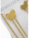 SET DE COLLAR, DIJE Y ARETES EN ACERO INOXIDABLE 316L  PARA DAMA INCLUYE CADENA FRAMBUESA 2022