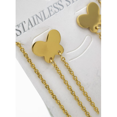 SET DE COLLAR, DIJE Y ARETES EN ACERO INOXIDABLE 316L  PARA DAMA INCLUYE CADENA FRAMBUESA 2022