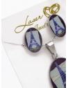 SET DE COLLAR, DIJE Y ARETES EN ACERO INOXIDABLE 316L  INCLUYE CADENA FRAMBUESA 2022
