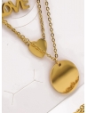 SET DE COLLAR, DIJE Y ARETES EN ACERO INOXIDABLE 316L  INCLUYE CADENA FRAMBUESA 