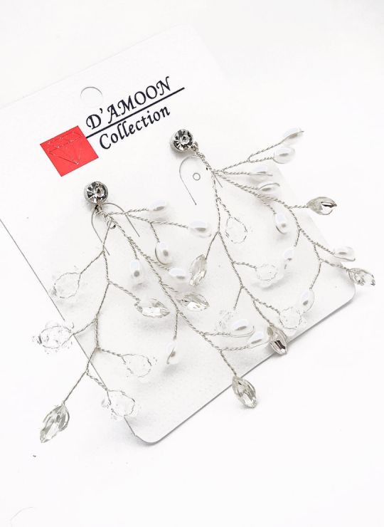 ARETES EN BISUTERIA FINA CON BRILLANTES Y MICROCIRCONES DISEÑO D/AMOON COLECCION