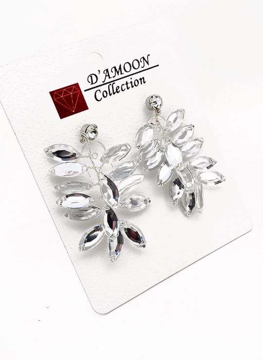 ARETES EN BISUTERIA FINA CON BRILLANTES Y MICROCIRCONES DISEÑO D/AMOON COLECCION