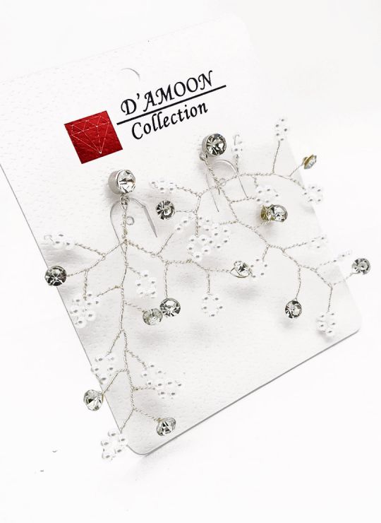 ARETES EN BISUTERIA FINA CON BRILLANTES Y MICROCIRCONES DISEÑO D/AMOON COLECCION
