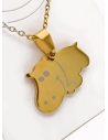 SET DE COLLAR, DIJE EN ACERO INOXIDABLE 316L  INCLUYE CADENA FRAMBUESA 