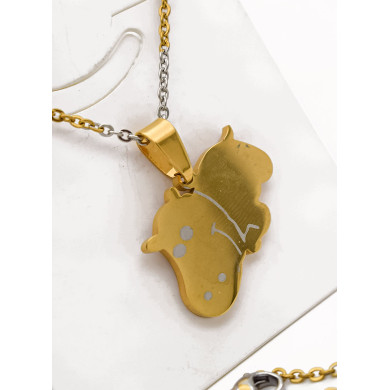 SET DE COLLAR, DIJE EN ACERO INOXIDABLE 316L  INCLUYE CADENA FRAMBUESA 