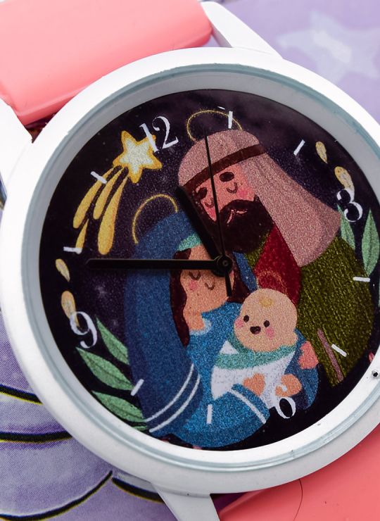 SET DE RELOJ TEEN ANALOGO PULSO EN GOMA  CON ESTUCHE TIPO JOYERO METALICO / ESTUCHE FRAMBUESA 
