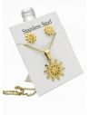 LOTE DE COLLARES EN ACERO INOXIDABLE X 50 UNIDADES/ INCLUYE ARETES, CADENA Y DIJE TIPO ECO