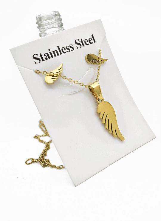LOTE DE COLLARES EN ACERO INOXIDABLE X 50 UNIDADES/ INCLUYE ARETES, CADENA Y DIJE TIPO ECO