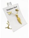 LOTE DE COLLARES EN ACERO INOXIDABLE X 50 UNIDADES/ INCLUYE ARETES, CADENA Y DIJE TIPO ECO