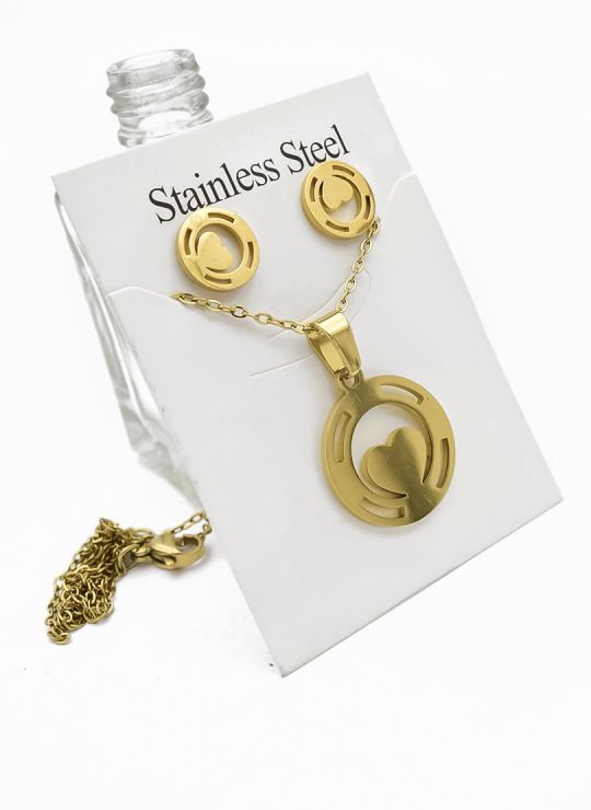 LOTE DE COLLARES EN ACERO INOXIDABLE X 50 UNIDADES/ INCLUYE ARETES, CADENA Y DIJE TIPO ECO