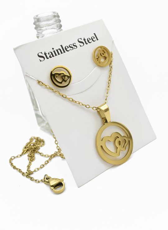 LOTE DE COLLARES EN ACERO INOXIDABLE X 50 UNIDADES/ INCLUYE ARETES, CADENA Y DIJE TIPO ECO