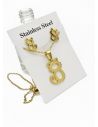 LOTE DE COLLARES EN ACERO INOXIDABLE X 50 UNIDADES/ INCLUYE ARETES, CADENA Y DIJE TIPO ECO