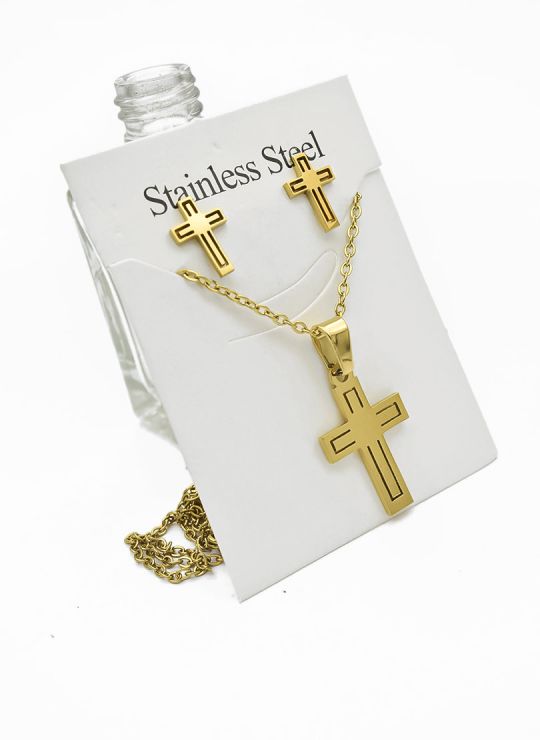 LOTE DE COLLARES EN ACERO INOXIDABLE X 50 UNIDADES/ INCLUYE ARETES, CADENA Y DIJE TIPO ECO
