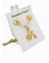 LOTE DE COLLARES EN ACERO INOXIDABLE X 50 UNIDADES/ INCLUYE ARETES, CADENA Y DIJE TIPO ECO