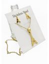 LOTE DE COLLARES EN ACERO INOXIDABLE X 50 UNIDADES/ INCLUYE ARETES, CADENA Y DIJE TIPO ECO