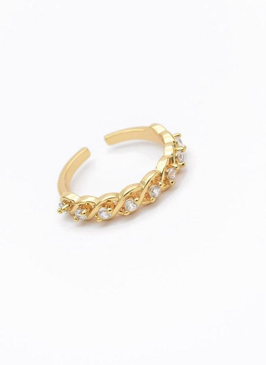 LOTE   X 20 UNIDADES DE ANILLOS GRADUABLES  CON MICROCIRCONES EN COVERGOLD