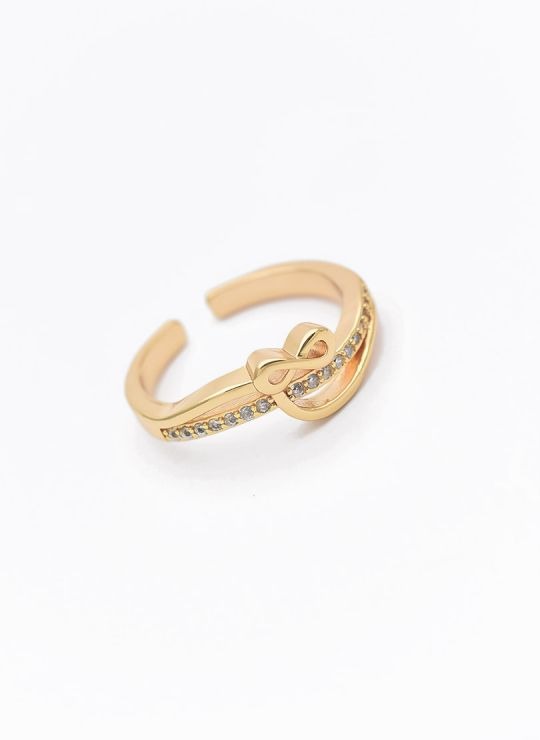 LOTE   X 20 UNIDADES DE ANILLOS GRADUABLES  CON MICROCIRCONES EN COVERGOLD