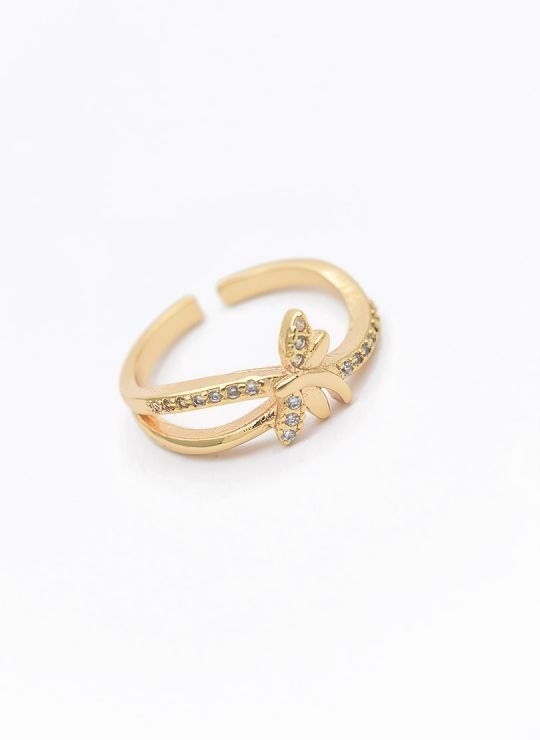 LOTE   X 20 UNIDADES DE ANILLOS GRADUABLES  CON MICROCIRCONES EN COVERGOLD