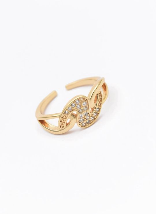 LOTE   X 20 UNIDADES DE ANILLOS GRADUABLES  CON MICROCIRCONES EN COVERGOLD