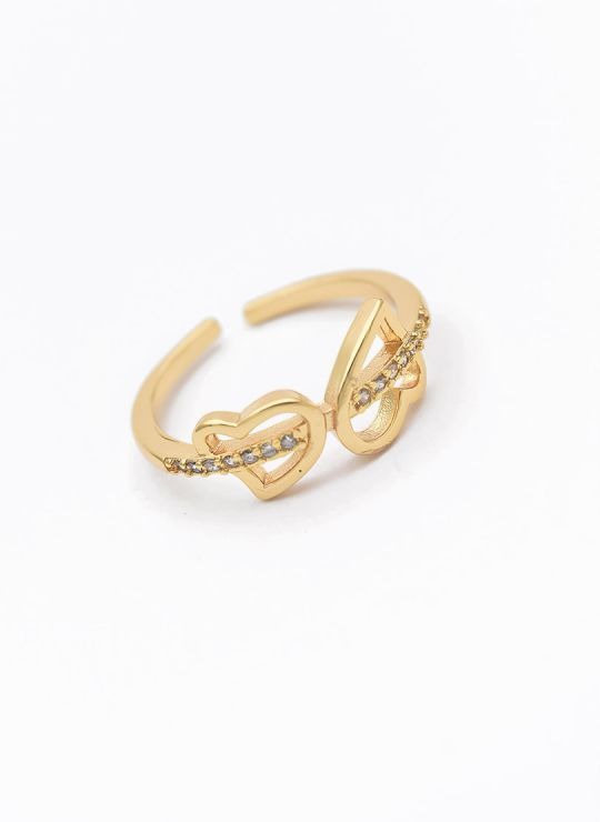 LOTE   X 20 UNIDADES DE ANILLOS GRADUABLES  CON MICROCIRCONES EN COVERGOLD