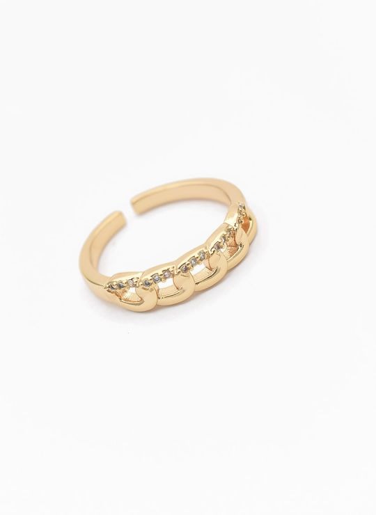 LOTE   X 20 UNIDADES DE ANILLOS GRADUABLES  CON MICROCIRCONES EN COVERGOLD