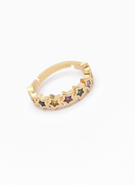 LOTE   X 20 UNIDADES DE ANILLOS GRADUABLES  CON MICROCIRCONES EN COVERGOLD