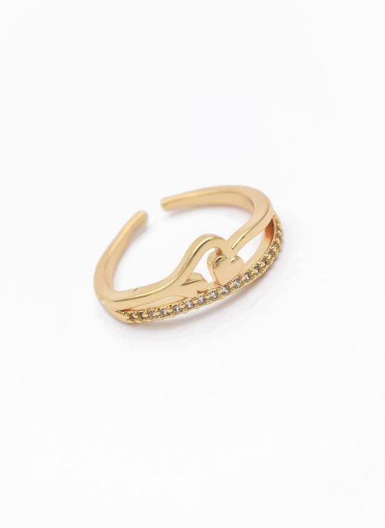 LOTE   X 20 UNIDADES DE ANILLOS GRADUABLES  CON MICROCIRCONES EN COVERGOLD