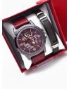 LOTE X 6 UNIDADES SET  RELOJ CUERO CON PULSERA PLACA EN ACERO NEOPRENO CON ESTUCHE TIPO CASIO DE LUJO
