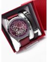 LOTE X 6 UNIDADES SET  RELOJ CUERO CON PULSERA PLACA EN ACERO NEOPRENO CON ESTUCHE TIPO CASIO DE LUJO