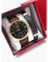 LOTE X 6 UNIDADES SET  RELOJ CUERO CON PULSERA PLACA EN ACERO NEOPRENO CON ESTUCHE TIPO CASIO DE LUJO