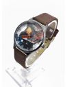LOTE X 12 UNIDADES SET  RELOJES EN CUERO MAQUINARIA METALICA CALIDAD AA