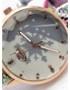 RELOJ  CALIDAD AA PULSO SILICONA/CUERO SINT / TELA CON MAQUINARIA METALICA / NO SUMERGIBLE BLUE NIGHT