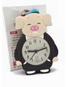 RELOJ 12 X 7 CM ESCRITORIO CON ALARMA  FRENTE GOMA - METALICO MEDIANO  PILA AA 
