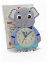 RELOJ 12 X 7 CM ESCRITORIO CON ALARMA  FRENTE GOMA - METALICO MEDIANO  PILA AA 