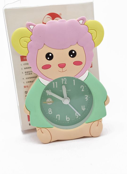 RELOJ 12 X 7 CM ESCRITORIO CON ALARMA  FRENTE GOMA - METALICO MEDIANO  PILA AA 
