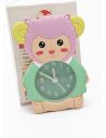 RELOJ 12 X 7 CM ESCRITORIO CON ALARMA  FRENTE GOMA - METALICO MEDIANO  PILA AA 