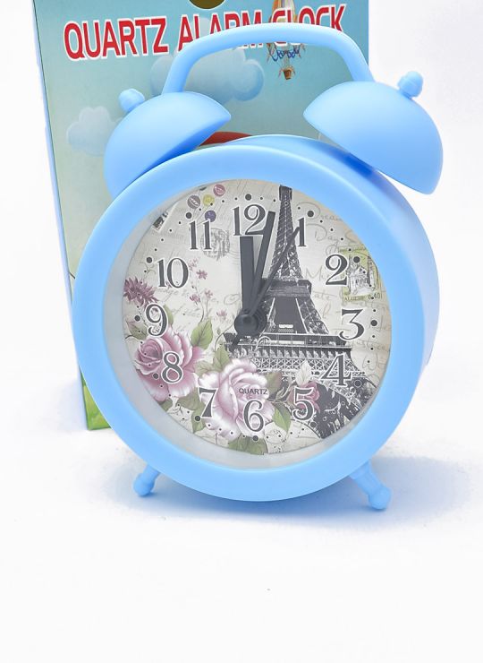 RELOJ 14 X 10 CM ESCRITORIO CON ALARMA  - METALICO / ACRILICO MEDIANO  