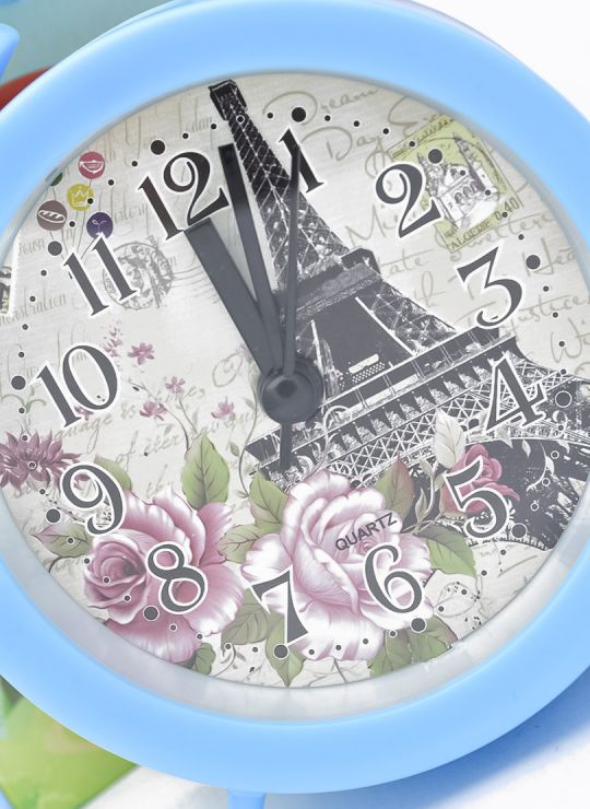 RELOJ 14 X 10 CM ESCRITORIO CON ALARMA  - METALICO / ACRILICO MEDIANO  