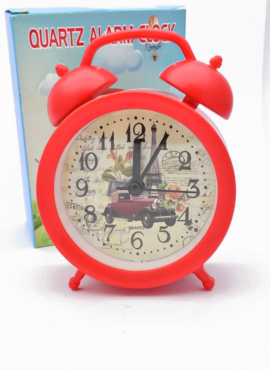RELOJ 14 X 10 CM ESCRITORIO CON ALARMA  - METALICO / ACRILICO MEDIANO  