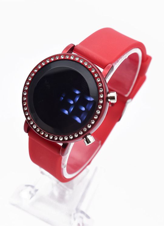 RELOJ LED CALIDAD AA MARCA SK BLUE PULSO GOMA SILICONA  - CUERO - / NO SUMERGIBLE