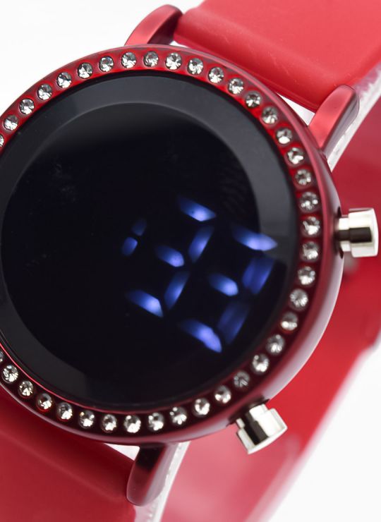 RELOJ LED CALIDAD AA MARCA SK BLUE PULSO GOMA SILICONA  - CUERO - / NO SUMERGIBLE