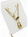 SET DE COLLAR, DIJE Y ARETES EN ACERO INOXIDABLE 316L