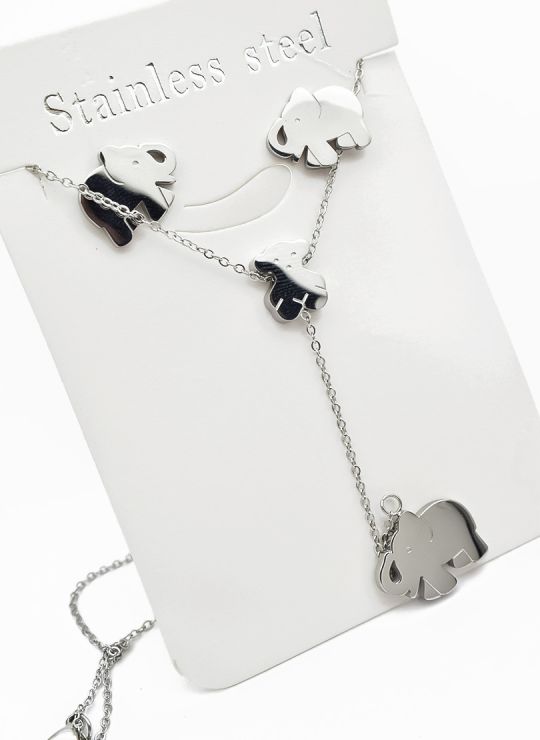 SET DE COLLAR, DIJE Y ARETES EN ACERO INOXIDABLE 316L
