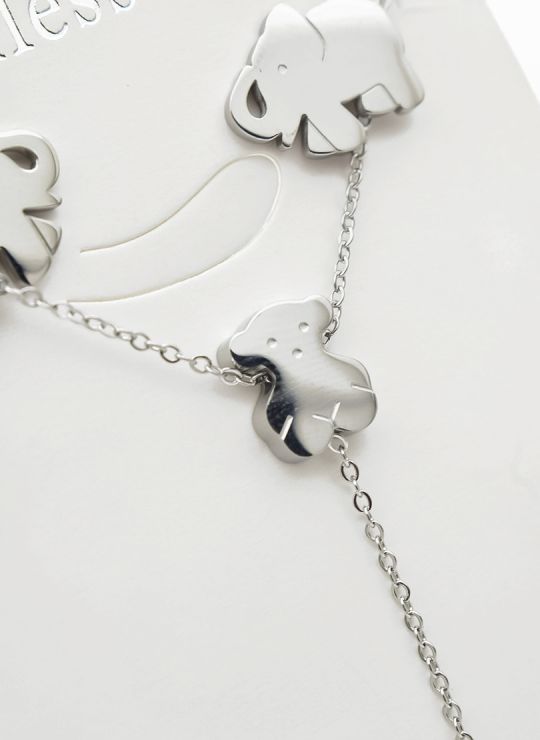 SET DE COLLAR, DIJE Y ARETES EN ACERO INOXIDABLE 316L