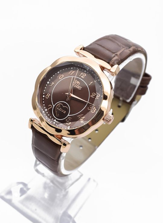 RELOJ ANALOGO CALIDAD AA PULSO CUERO CRISTALES / NO SUMERGIBLE