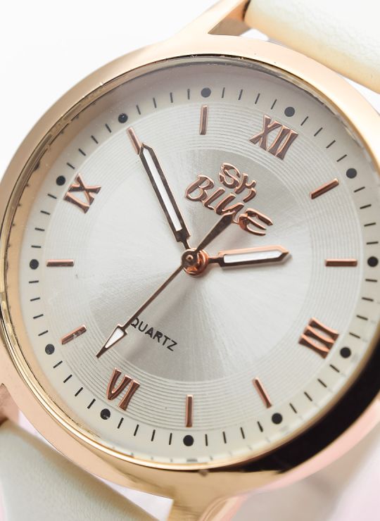 RELOJ ANALOGO CALIDAD AA PULSO CUERO CRISTALES / NO SUMERGIBLE