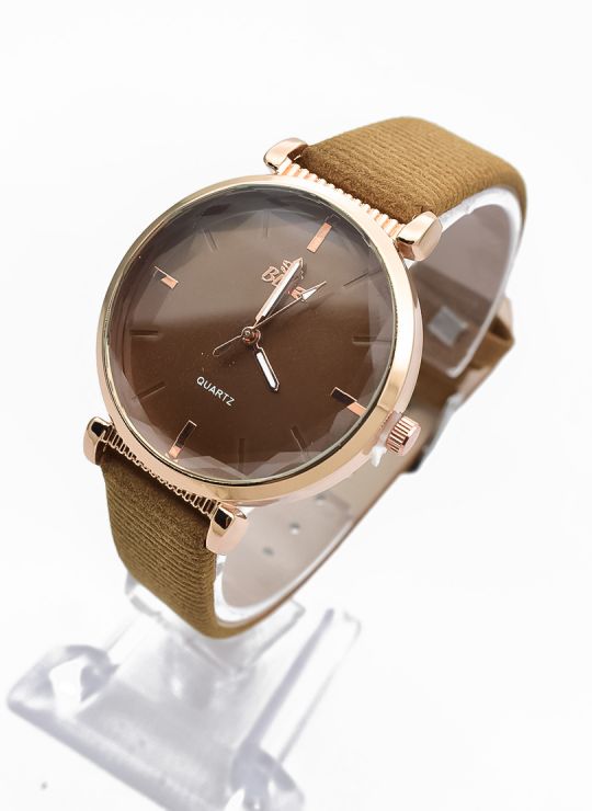 RELOJ ANALOGO CALIDAD AA PULSO CUERO CRISTALES / NO SUMERGIBLE