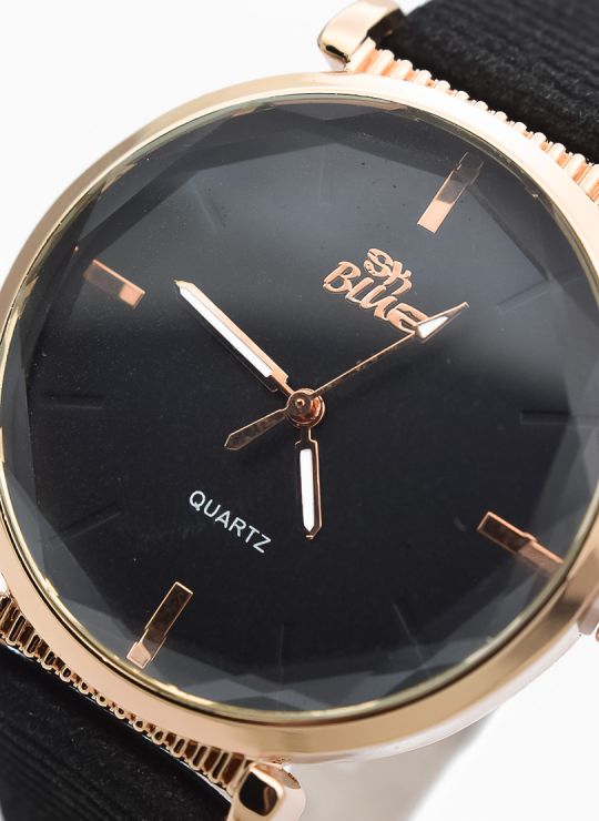 RELOJ ANALOGO CALIDAD AA PULSO CUERO CRISTALES / NO SUMERGIBLE